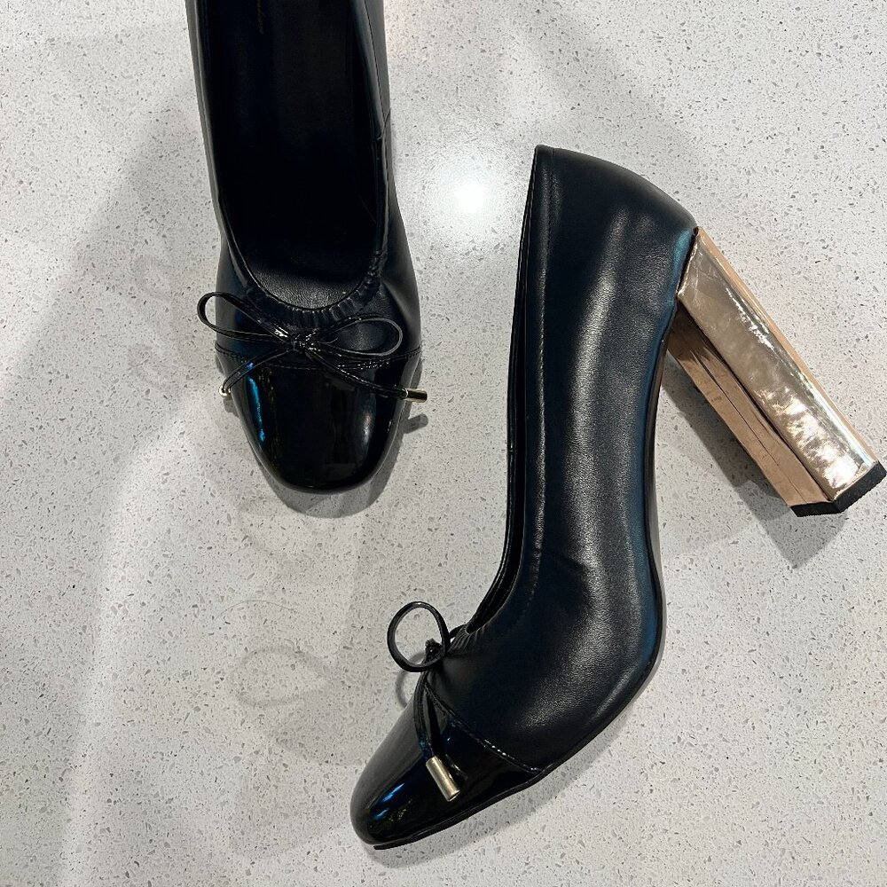 RARE Ballet-Inspired Patent Heels – Square Cap Toe – Size 13W